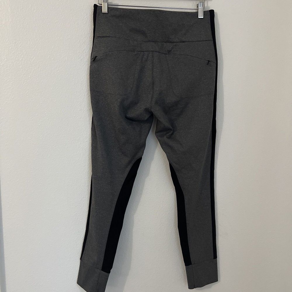 Athleta Essex Hybrid Leggings Joggers Pants Black Heather Gray Size L Large EUC